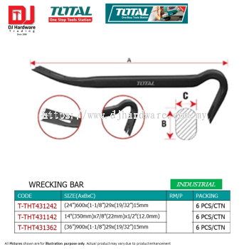 TOTAL ONE STOP TOOLS STATION INDUSTRIAL WRECKING BAR 24'' 14'' 36'' (LSK)