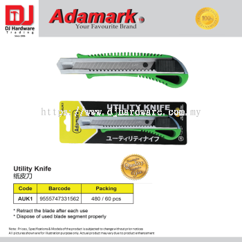 ADAMARK UTILITY KNIFE AUK1 9555747331562 (CL)