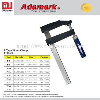 ADAMARK F TYPE WOOD CLAMP 9 SIZE (CL)