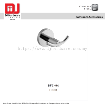 SATINEL FOR ELEGANT HOME LIVING STAINLESS STEEL SUS 304 BATHROOM ACCESSORIES HOOK BFC 04 (OEL)