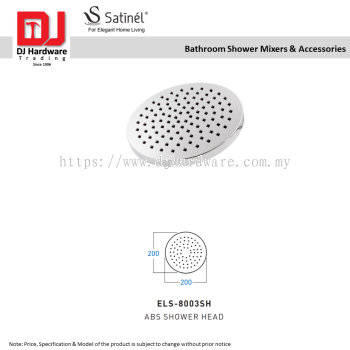 SATINEL FOR ELEGANT HOME LIVING STAINLESS STEEL BATHROOM SHOWER MIXERS & ACCESSORIES ABS SHOWER HEAD ELS 8003SH (OEL)