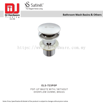 SATINEL FOR ELEGANT HOME LIVING BATHROOM WASH BASINS & OTHERS POP UP WASTE WITH OVERFLOW 32MM BRASS ELS 723POP (OEL)