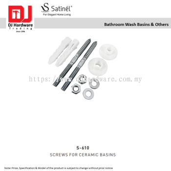 SATINEL FOR ELEGANT HOME LIVING BATHROOM WASH BASINS & OTHERS SCREWS FOR CERAMIC BASINS (OEL)