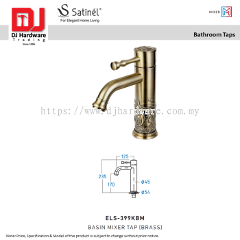 SATINEL FOR ELEGANT HOME LIVING MIXER BATHROOM TAPS BASIN MIXER TAP BRASS ELS 399KBM (OEL)