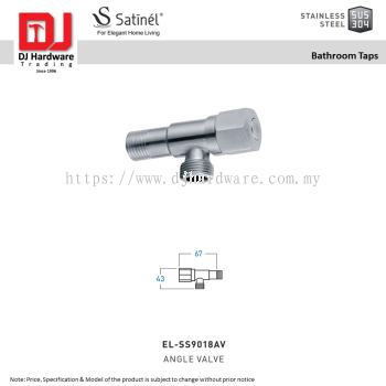 SATINEL FOR ELEGANT HOME LIVING STAINLESS STEEL SUS 304 SUS 304 BATHROOM TAPS ANGLE VALVE EL SS9018AV (OEL)