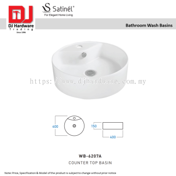 SATINEL FOR ELEGANT HOME LIVING BATHROOM WASH BASINS COUNTER TOP BASIN WB 6207A (OEL)