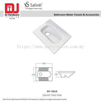 SATINEL FOR ELEGANT HOME LIVING BATHROOM WATER CLOSETS & ACCESSORIES SQUATTING PAN SP 356S (OEL)