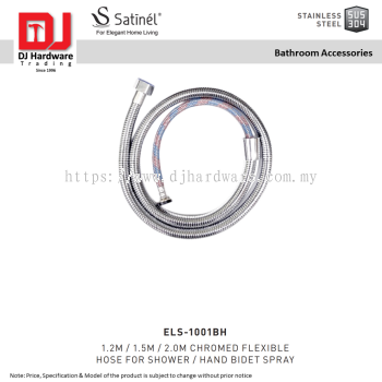 SATINEL FOR ELEGANT HOME LIVING STAINLESS STEEL SUS 304 BATHROOM ACCESSORIES CHROMED FLEXIBLE HOSE FOR SHOWER HAND BIDET SPRAY 1.2M 1.5M 2.0M ELS 1001BH (OEL)