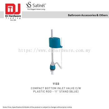 SATINEL FOR ELEGANT HOME LIVING BATHROOM ACCESSORIES & OTHER COMPACT BOTTOM INLET VALVE CW PLASTIC ROD 11'' STAND BLUE 1133 (OEL)