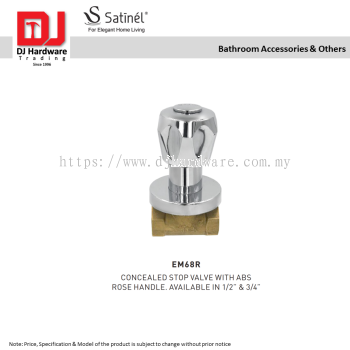 SATINEL FOR ELEGANT HOME LIVING BATHROOM ACCESSORIES & OTHER CONCEALED STOP VALVE WITH ABS ROSE HANDLE AVAILABLE IN 1.2'' & 3.4''  EM68R (OEL)