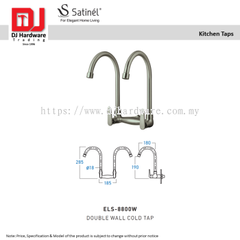 SATINEL FOR ELEGANT HOME LIVING KITCHEN TAPS DOUBLE WALL COLD TAP ELS 8800W (OEL)