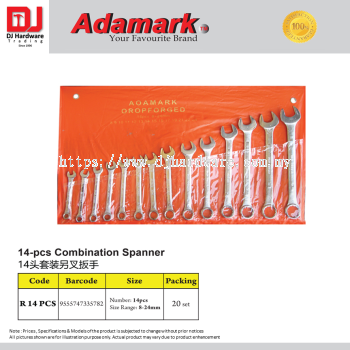 ADAMARK 14PCS COMBINATION SPANNER R14PCS  9555747335782 (CL)