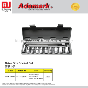 ADAMARK DRIVE BOX SOCKET SET BOX10PCS 9555747335935 (CL)