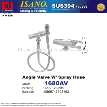 ISANO FAUCET SUS304 ANGLE VALVE WITH SPRAY HOSE 1680AV (CL)