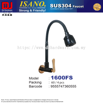 ISANO FAUCET SUS304 BLACK 1600FS (CL)