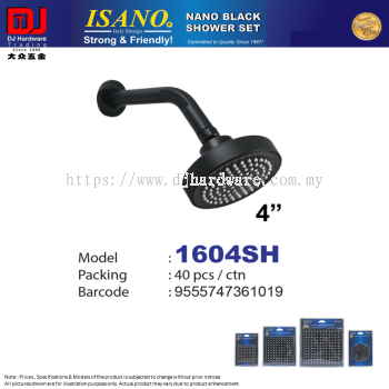 ISANO NANO BLACK SHOWER SET SHOWER HEAD 4'' 1604SH (CL)