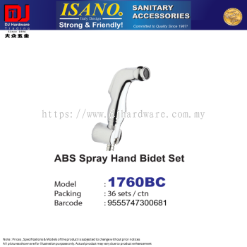 ISANO SANITARY ACCESSORIES HAND SPRAY ABS SPRAY HAND BIDET SET 1760BC (CL)