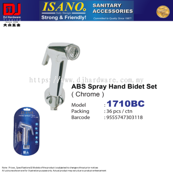 ISANO SANITARY ACCESSORIES HAND SPRAY ABS SPRAY HAND BIDET SET CHROME 1710BC (CL)