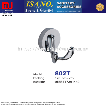 ISANO SANITARY ACCESSORIES ROUND HANGER TWIN 802T (CL)