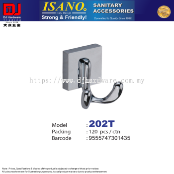 ISANO SANITARY ACCESSORIES SQUARE HANGER TWIN 202T (CL)