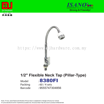 ISANO STRONG & FRIENDLY FLEXIBLE NECK TAP PILLAR TYPE 1-2'' 8380FI (CL)