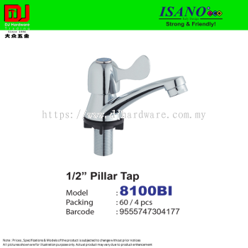 ISANO STRONG & FRIENDLY PILLAR TAP 1-2'' 8100BI (CL)