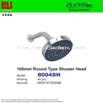 ISANO STRONG & FRIENDLY ROUND TYPE SHOWER HEAD 105MM 8004SH (CL)