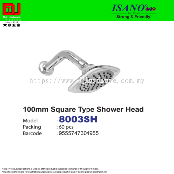 ISANO STRONG & FRIENDLY SQUARE TYPE SHOWER HEAD 100MM 8003SH (CL)