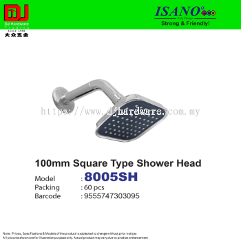 ISANO STRONG & FRIENDLY SQUARE TYPE SHOWER HEAD 100MM 8005SH (CL)