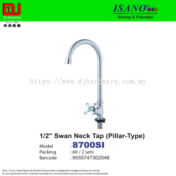 ISANO STRONG & FRIENDLY SWAN NECK TAP PILLAR TYPE 1-2'' 8700SI (CL)