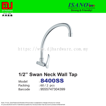 ISANO STRONG & FRIENDLY SWAN NECK WALL TAP 1-2'' 8400SS (CL)