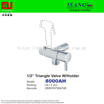 ISANO STRONG & FRIENDLY TRIANGLE VALVE WITH HOLDER  1-2'' 8000AH (CL)