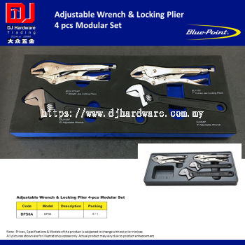 BLUE POINT ADJUSTABLE WRENCH & LOCKING PLIER MODULAR 4PCS SET BPS6A (CL)