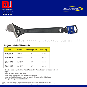 BLUE POINT ADJUSTABLE WRENCH 6'' 8'' 10'' 12'' (CL)