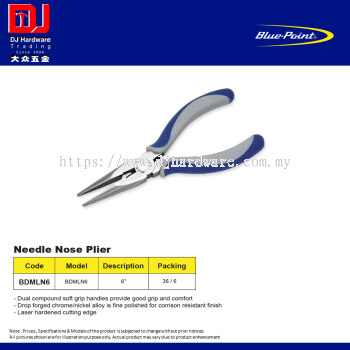 BLUE POINT NEEDLE NOSE PLIER BDMLN6 (CL)