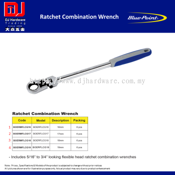 BLUE POINT RATCHET COMBINATION WRENCH 16MM 17MM 18MM 19MM (CL)