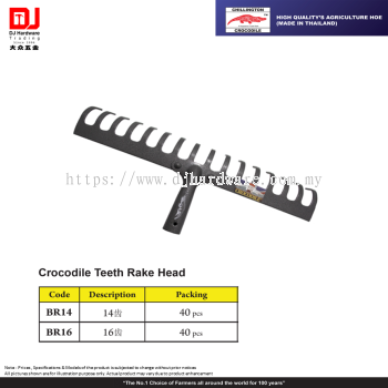 CHILLINGTON CROCODILE HIGH QUALITY AGRICULTURE HOE CROCODILE TEETH RAKE HEAD (CL)