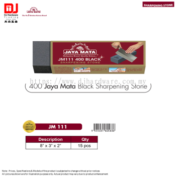 JAYA MATA THE NO 1 KITCHEN KNIVES BRAND SHARPENING STONE 400 JAYA MATA BLACK SHARPENING STONE 8'' X 3'' X 2'' JM111 GOLD (CL)