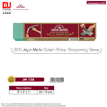 JAYA MATA THE NO 1 KITCHEN KNIVES BRAND SHARPENING STONE 500 JAYA MATA GREEN SHARP SHARPENING STONE 8'' X 2'' X 1'' JM128 GOLD (CL)