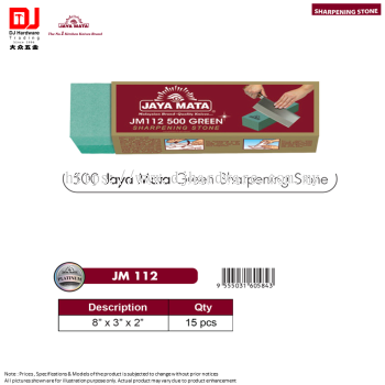 JAYA MATA THE NO 1 KITCHEN KNIVES BRAND SHARPENING STONE 500 JAYA MATA GREEN SHARPENING STONE 8'' X 3'' X 2'' JM112 PLATINUM (CL)