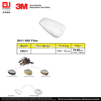 3M GOOD QUALITY RESPIRATORS FLITERS 5N11 N95 FILTER 35N11 (CL)