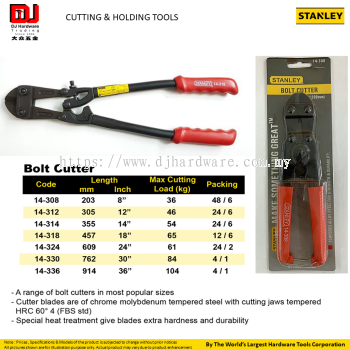 STANLEY CUTTING HOLDING TOOLS BOLT CUTTER CHROME MOLYBDENUM TEMPERED STEEL (CL)