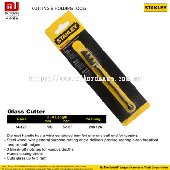 STANLEY CUTTING HOLDING TOOLS GLASS CUTTER HONED CUTTING WHEEL 3 RAM 130MM 14125 (CL)