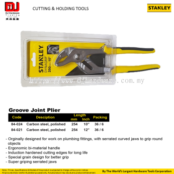 STANLEY CUTTING HOLDING TOOLS GROOVE JOINT PLIER CARBON STEEL POLISH 254MM (CL)