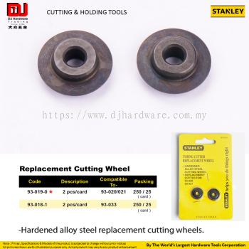 STANLEY CUTTING HOLDING TOOLS REPLACEMENT CUTTING WHEEL CARD HARDENED ALLOY STEEL WHEELS (CL)