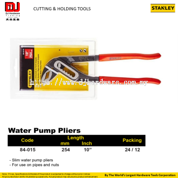 STANLEY CUTTING HOLDING TOOLS WATER PUMP PLIERS SLIM WATER PUMP 254MM 84015 (CL)