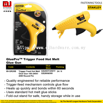 STANLEY FASTENING TOOLS GLUEPRO FEED HOT MELT GLUE GUN 69GR20B (CL)