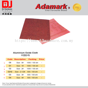 ADAMARK ALUMINIUM OXIDE CLOTH 6 SIZES (CL)