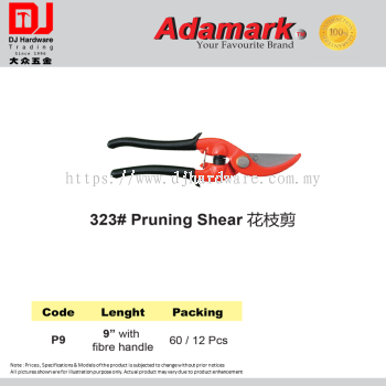 ADAMARK PRUNING SHEAR P9 9'' WITH FIBRE HANDLE (CL)