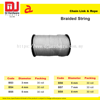 DJ CHAIN LINK & ROPE BRAIDED STRING 6 SIZE (CL)